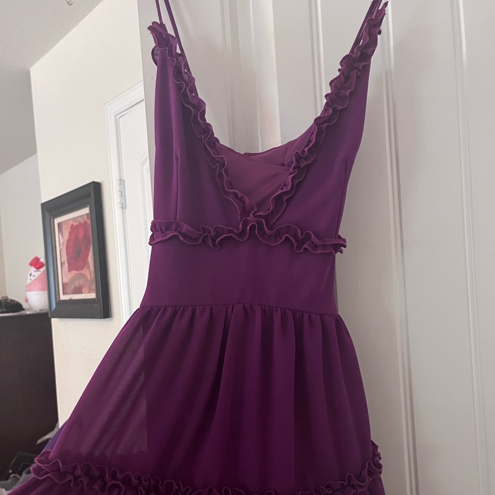 Sexy purple dress.